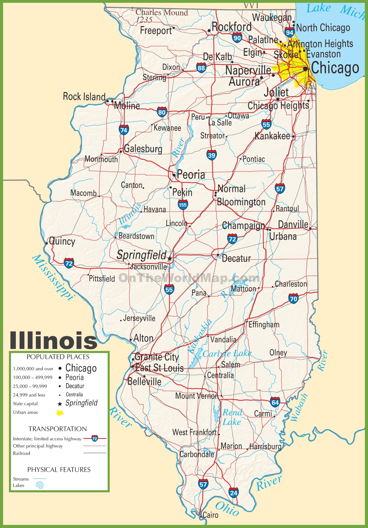 Illinois highway map